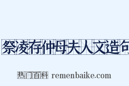 祭凌存仲母夫人文造句是什么意思的图片